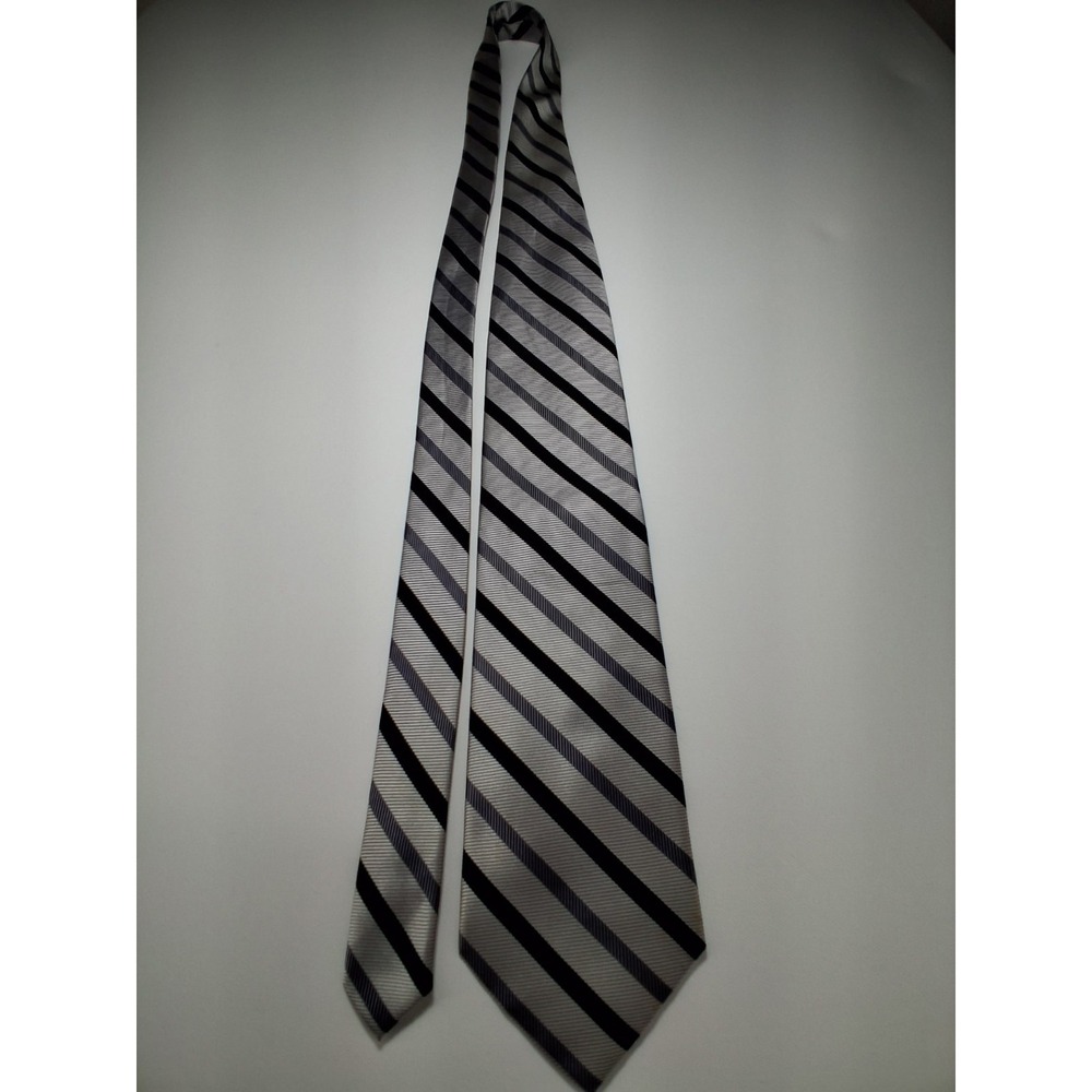 Ground Piratelli Mens Neck Tie  Silver Striped